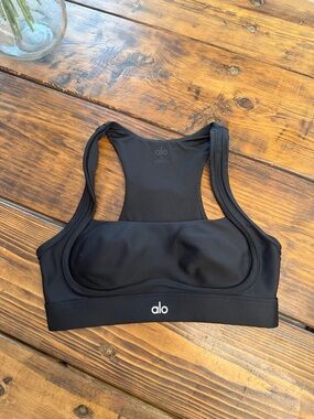 ALO Yoga Black Racerback Padded Sports Bra. Size Medium. Like new